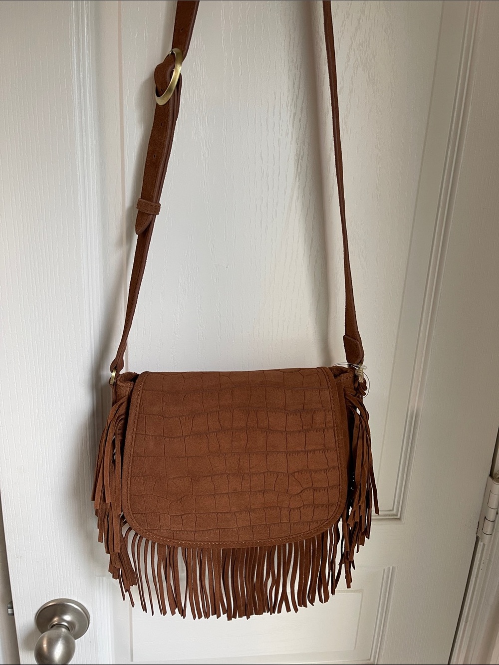 Fringe Crossbody Bag in Brown